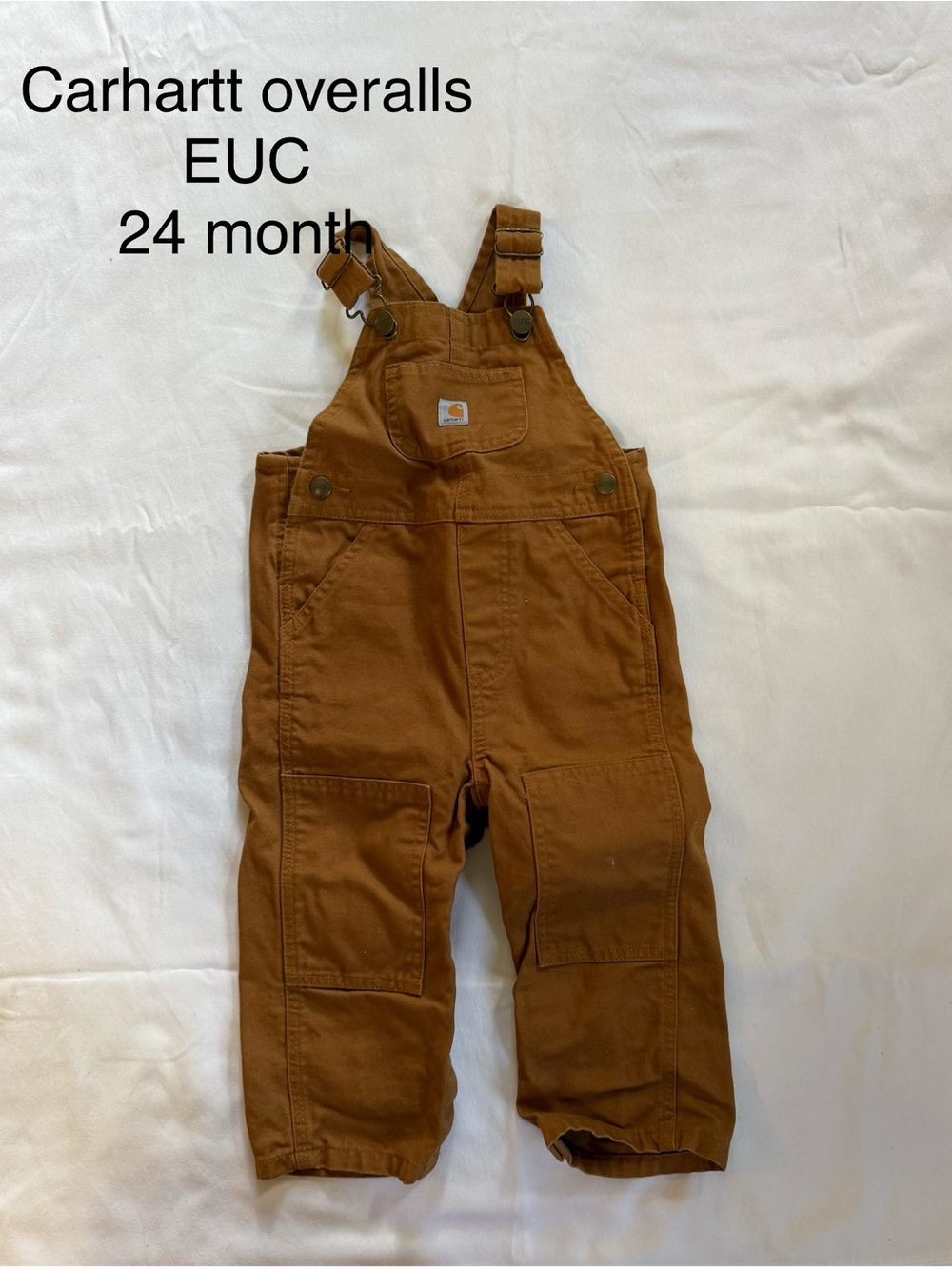 Carhartt Toddler Tan/Brown Canvas Overalls